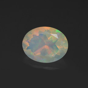1.08 ct Multicolor Opal Stone, Natural Opal in Oval Facet Shape for Sale
