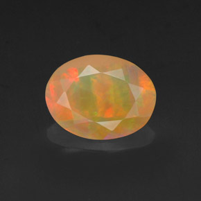 0.97 ct Multicolor Opal Gemstone, Opal Gem in Oval Facet Shape for Sale.