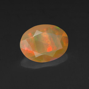 0.97 ct Multicolor Opal Stone, Natural Opal in Oval Facet Shape for Sale