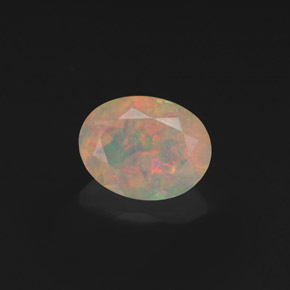 1.19 ct Multicolor Opal Gemstone, Opal Gem in Oval Facet Shape for Sale.