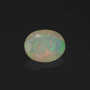 0.98 ct Multicolor Opal Stone, Natural Opal in Oval Facet Shape for Sale