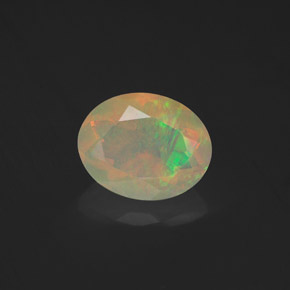 1.23 ct Multicolor Opal Gemstone, Opal Gem in Oval Facet Shape for Sale.