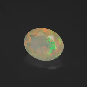 1.23 ct Multicolor Opal Stone, Natural Opal in Oval Facet Shape for Sale