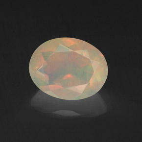 1.15 ct Multicolor Opal Gemstone, Opal Gem in Oval Facet Shape for Sale.
