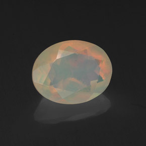 1.15 ct Multicolor Opal Stone, Natural Opal in Oval Facet Shape for Sale