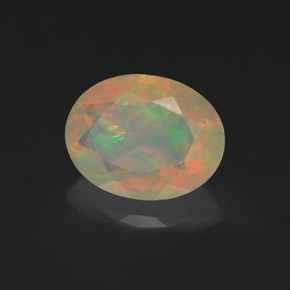 1.14 ct Multicolor Opal Stone, Natural Opal in Oval Facet Shape for Sale