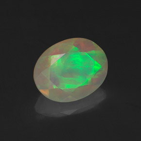 1.06 ct Multicolor Opal Stone, Natural Opal in Oval Facet Shape for Sale