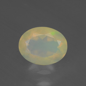 1.18 ct Multicolor Opal Gemstone, Opal Gem in Oval Facet Shape for Sale.