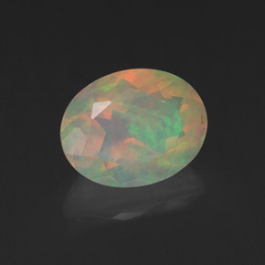 1.28 ct Multicolor Opal Stone, Natural Opal in Oval Facet Shape for Sale