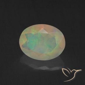 1.16 ct Multicolor Opal Stone, Natural Opal in Oval Facet Shape for Sale