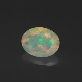 1.29 ct Multicolor Opal Stone, Natural Opal in Oval Facet Shape for Sale