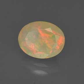 1.19 ct Multicolor Opal Stone, Natural Opal in Oval Facet Shape for Sale