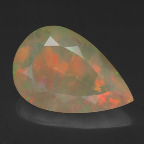 4.29 ct Multicolor Opal Gemstone, Opal Gem in Pear Facet Shape for Sale.