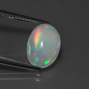 2.46 ct Multicolor Opal Gemstone, Opal Gem in Oval Cabochon Shape for Sale.