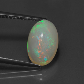 4.21 ct Multicolor Opal Gemstone, Opal Gem in Oval Cabochon Shape for Sale.