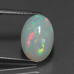 2.57 ct Multicolor Opal Gemstone, Opal Gem in Oval Cabochon Shape for Sale.