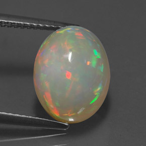 4.94 ct Multicolor Opal Gemstone, Opal Gem in Oval Cabochon Shape for Sale.