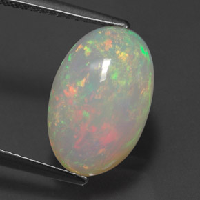 4.88 ct Multicolor Opal Gemstone, Opal Gem in Oval Cabochon Shape for Sale.