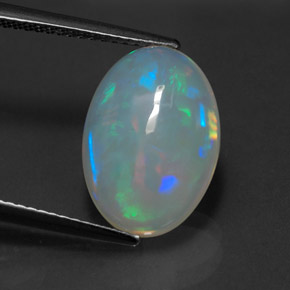 3.97 ct Multicolor Opal Gemstone, Opal Gem in Oval Cabochon Shape for Sale.