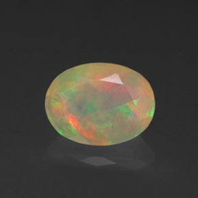 0.87 ct Multicolor Opal Stone, Natural Opal in Oval Facet Shape for Sale