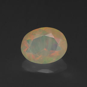 0.88 ct Multicolor Opal Gemstone, Opal Gem in Oval Facet Shape for Sale.