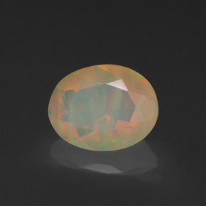 0.88 ct Multicolor Opal Stone, Natural Opal in Oval Facet Shape for Sale