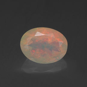 0.89 ct Multicolor Opal Gemstone, Opal Gem in Oval Facet Shape for Sale.