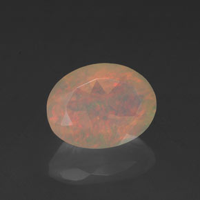 0.89 ct Multicolor Opal Stone, Natural Opal in Oval Facet Shape for Sale