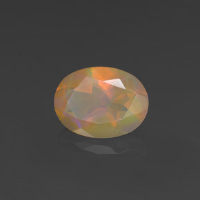 0.88 ct Multicolor Opal Stone, Natural Opal in Oval Facet Shape for Sale