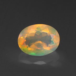 0.95 ct Multicolor Opal Gemstone, Opal Gem in Oval Facet Shape for Sale.