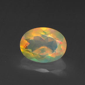 0.95 ct Multicolor Opal Stone, Natural Opal in Oval Facet Shape for Sale