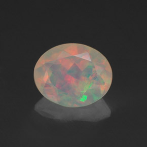 0.83 ct Multicolor Opal Gemstone, Opal Gem in Oval Facet Shape for Sale.