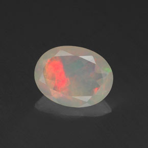 0.64 ct Multicolor Opal Gemstone, Opal Gem in Oval Facet Shape for Sale.