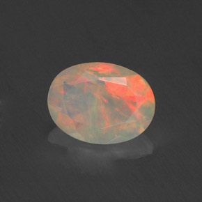 0.71 ct Multicolor Opal Stone, Natural Opal in Oval Facet Shape for Sale