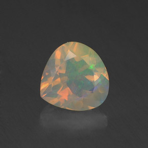 0.84 ct Multicolor Opal Gemstone, Opal Gem in Pear Facet Shape for Sale.