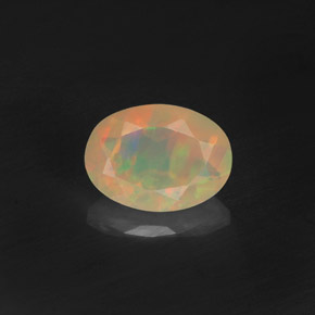 0.50 ct Multicolor Opal Gemstone, Opal Gem in Oval Facet Shape for Sale.
