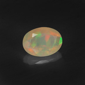 0.50 ct Multicolor Opal Stone, Natural Opal in Oval Facet Shape for Sale