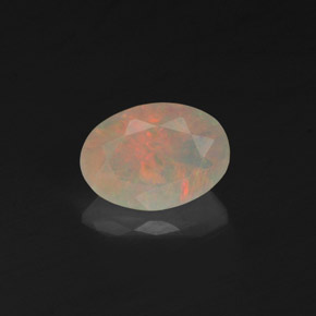 0.49 ct Multicolor Opal Gemstone, Opal Gem in Oval Facet Shape for Sale.