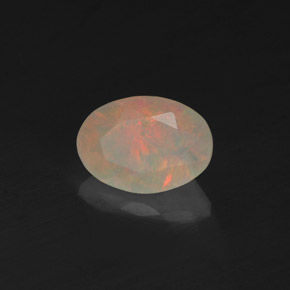 0.49 ct Multicolor Opal Stone, Natural Opal in Oval Facet Shape for Sale