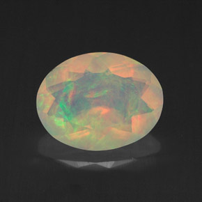 1.71 ct Multicolor Opal Gemstone, Opal Gem in Oval Facet Shape for Sale.