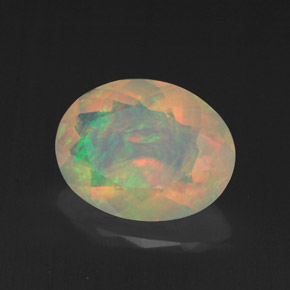 1.71 ct Multicolor Opal Stone, Natural Opal in Oval Facet Shape for Sale