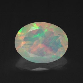 1.75 ct Multicolor Opal Gemstone, Opal Gem in Oval Facet Shape for Sale.