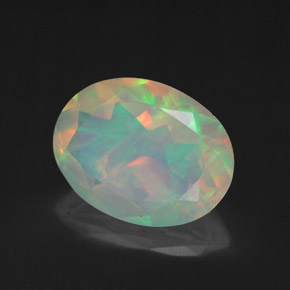 1.75 ct Multicolor Opal Stone, Natural Opal in Oval Facet Shape for Sale
