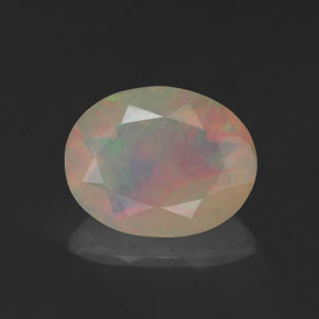 1.13 ct Multicolor Opal Gemstone, Opal Gem in Oval Facet Shape for Sale.