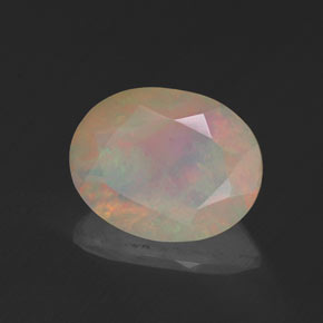 1.13 ct Multicolor Opal Stone, Natural Opal in Oval Facet Shape for Sale