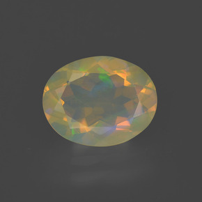 1.47 ct Multicolor Opal Gemstone, Opal Gem in Oval Facet Shape for Sale.