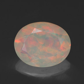 1.46 ct Multicolor Opal Gemstone, Opal Gem in Oval Facet Shape for Sale.