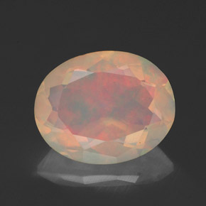 1.54 ct Multicolor Opal Gemstone, Opal Gem in Oval Facet Shape for Sale.