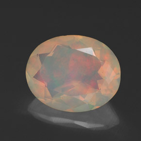 1.54 ct Multicolor Opal Stone, Natural Opal in Oval Facet Shape for Sale