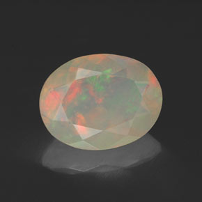 1.12 ct Multicolor Opal Gemstone, Opal Gem in Oval Facet Shape for Sale.